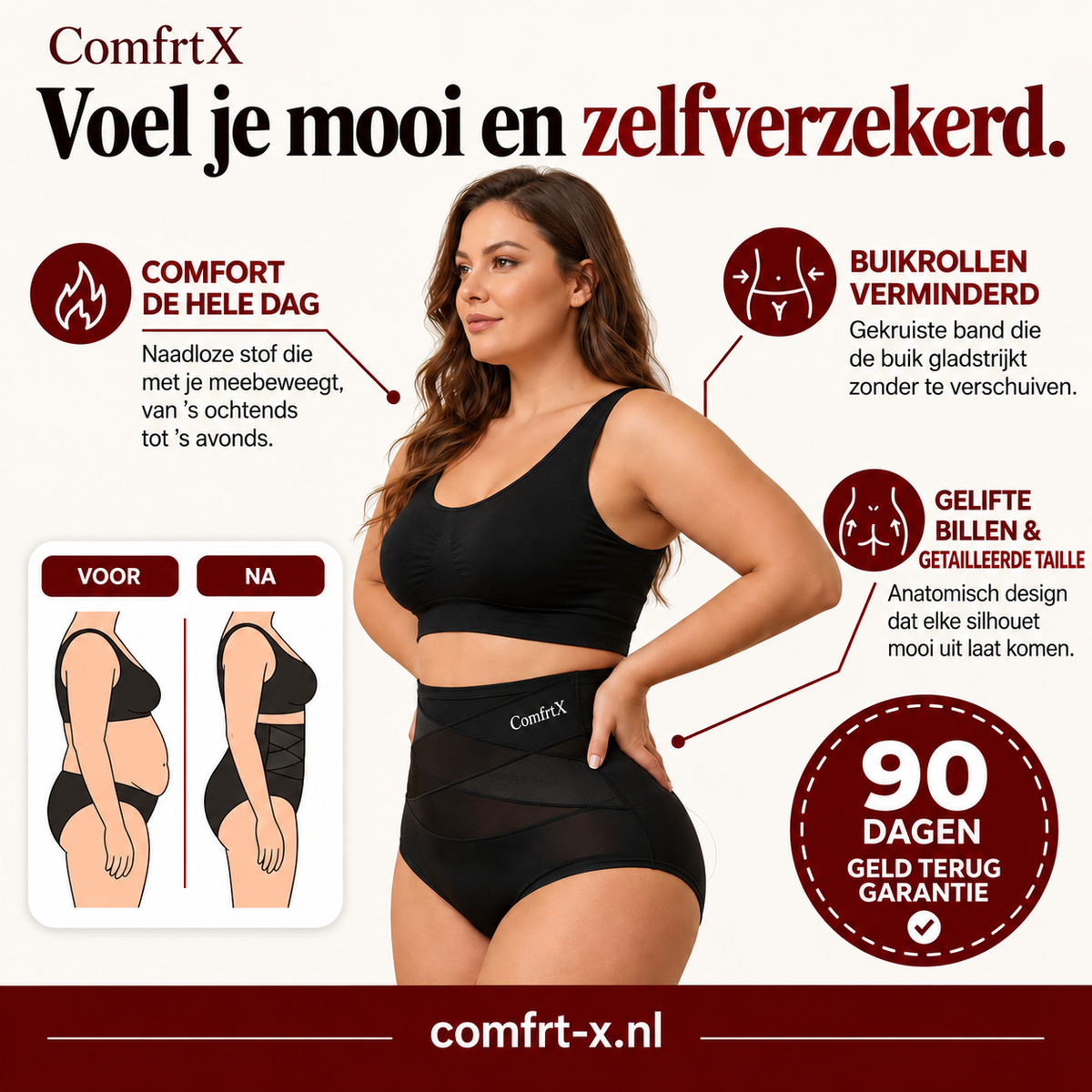 ComfrtX™ | SculptContour | Naadloze corrigerende slip met hoge taille